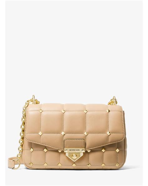 michael kors soho large studded quilted faux leather shoulder bag|Michael Kors soho shoulder bag.